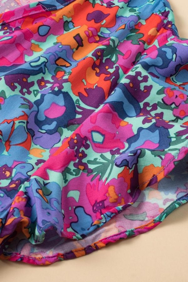 Maxi Dresses | Women Blue Boho Floral Print V Neck Wrap Split Maxi Dress - Image 7