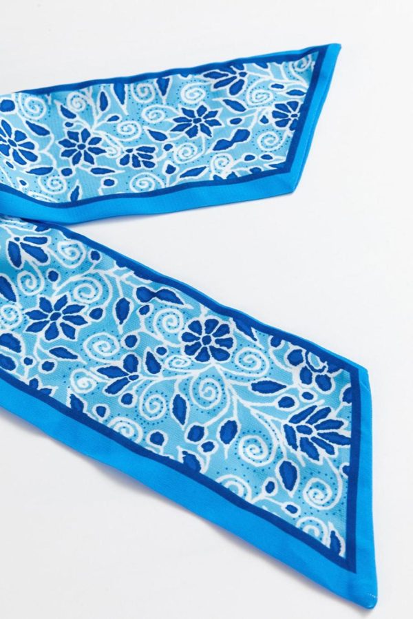 Maxi Dresses | Women Blue Floral Print Spaghetti Strap Knot Waist Maxi Dress - Image 4