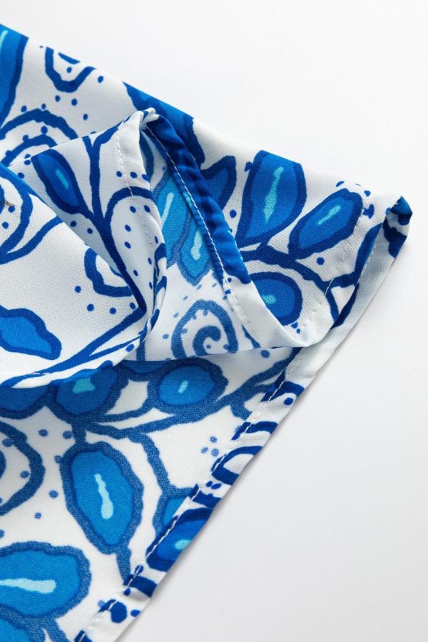 Maxi Dresses | Women Blue Floral Print Spaghetti Strap Knot Waist Maxi Dress - Image 7