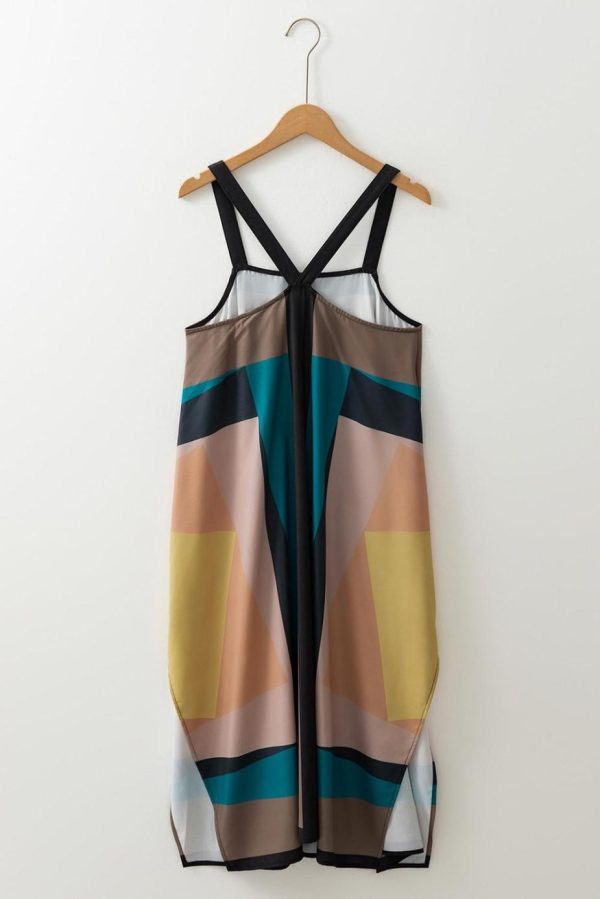 Maxi Dresses | Women Brown Retro Geometric Print Y Back Sleeveless Dress - Image 5
