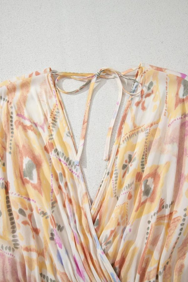 Maxi Dresses | Women Multicolour Geometric Print Half Sleeve High Waist Maxi Dress - Image 2