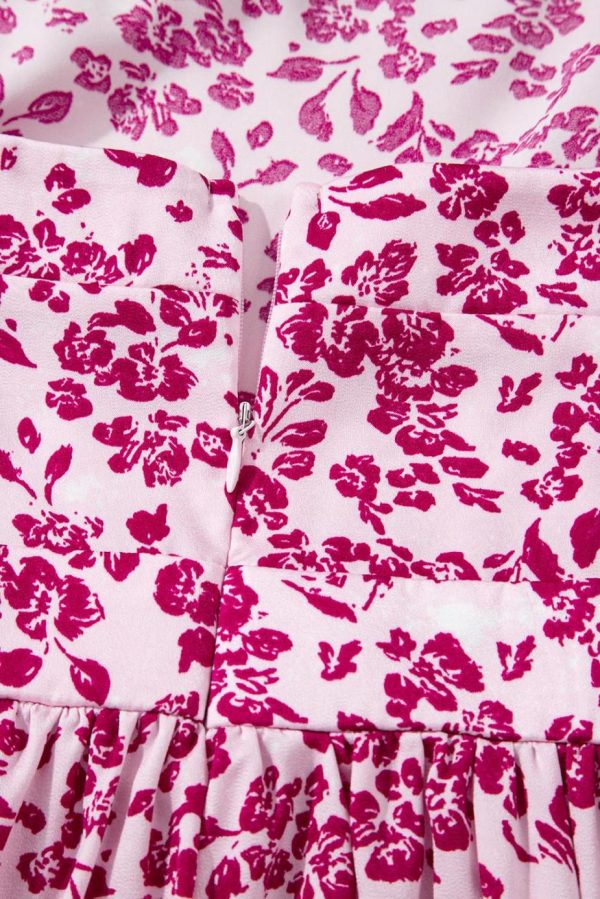 Maxi Dresses | Women Pink Floral Cutout Back Empire Waist Sleeveless Maxi Dress - Image 7