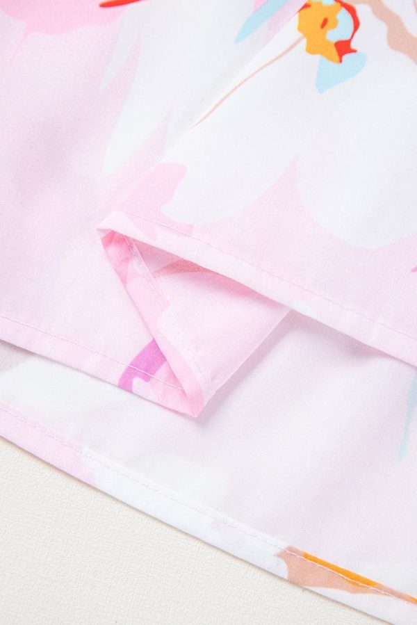 Maxi Dresses | Women Pink Floral Print Knotted Shoulder Smocked Maxi Dress - Image 4