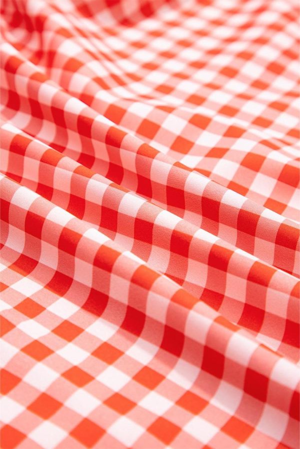Maxi Dresses | Women Red Plaid Square Neck Sleeveless Maxi Dress - Image 5