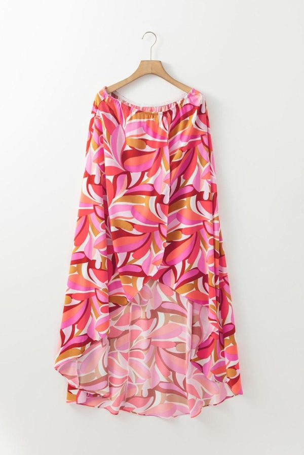 Maxi Dresses | Women Rose Floral High Low Bandeau Vacay Dress - Image 2