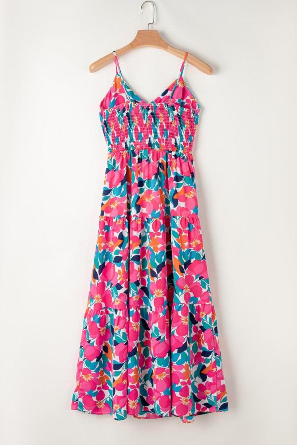 Maxi Dresses | Women Rose Floral Twist V Neck Tiered Cami Maxi Dress - Image 3