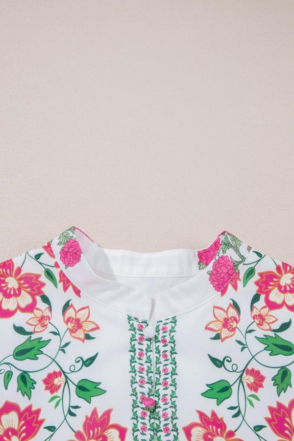 Maxi Dresses | Women White Floral Print Loose Tiered Maxi Dress - Image 3