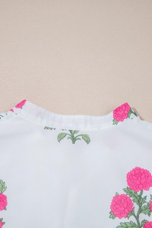 Maxi Dresses | Women White Floral Print Loose Tiered Maxi Dress - Image 6