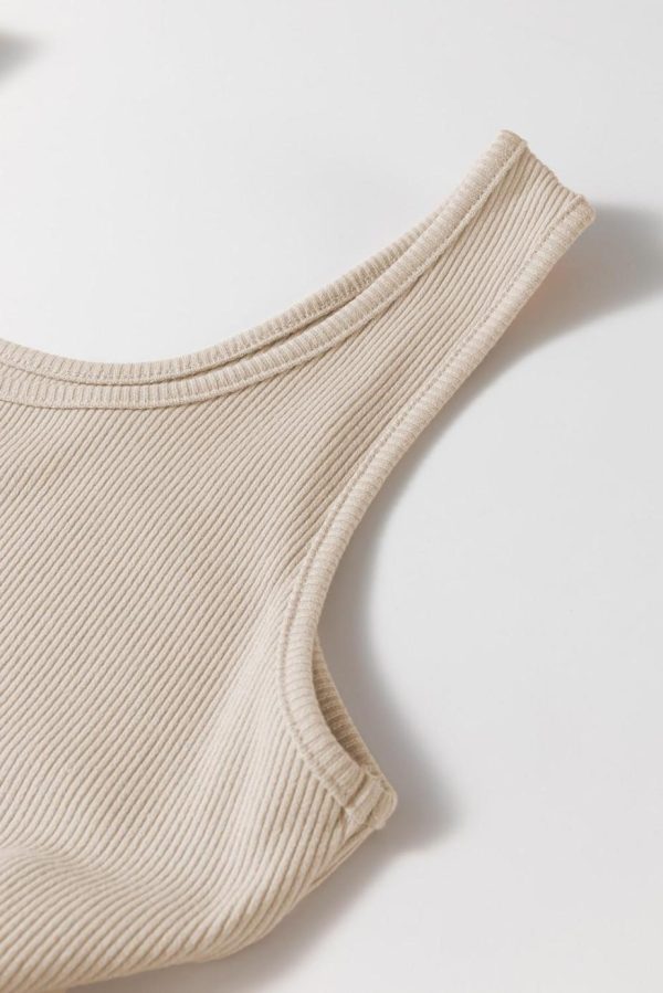 Midi Dresses | Women Beige Scoop Neck Ribbed Pleated Sleeveless Midi Dress - Image 6