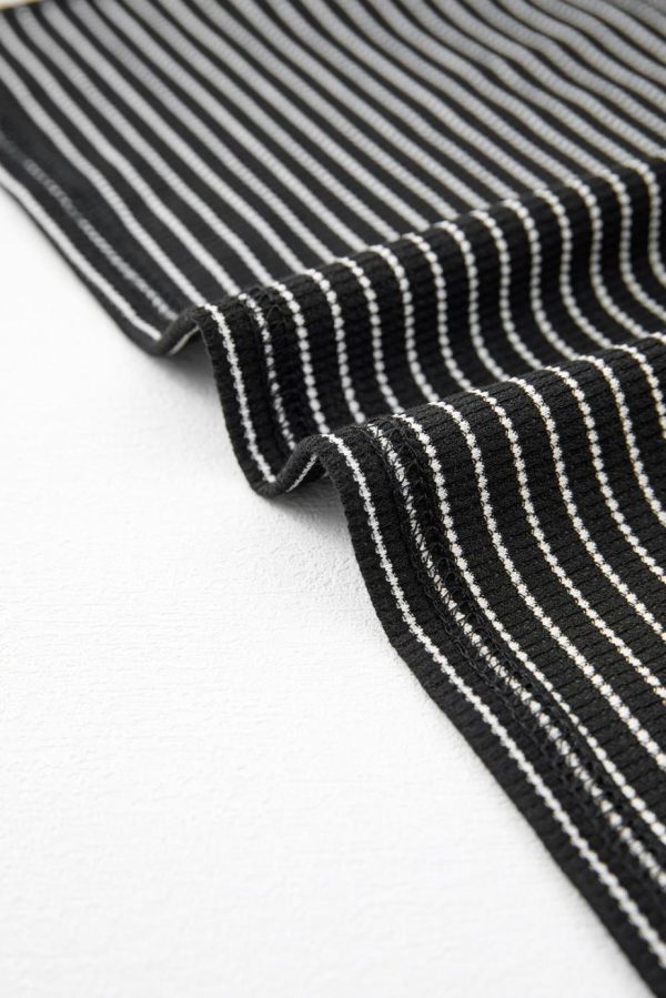 Midi Dresses | Women Black Striped Criss Cross Back Side Slits Slim Fit Sleeveless Dress - Image 6