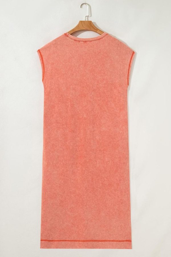 Midi Dresses | Women Carrot Mineral Wash Pocketed T-Shirt Dress - Image 5