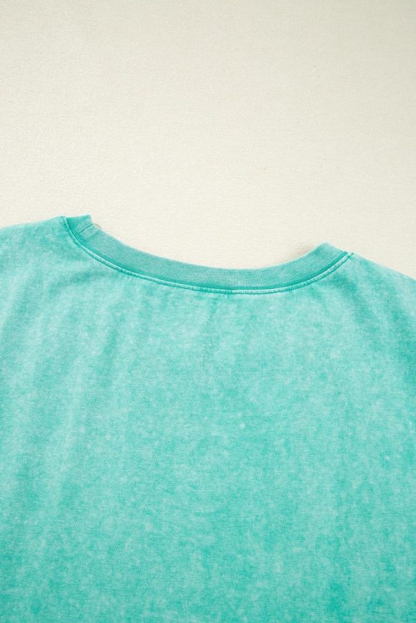 Midi Dresses | Women Clearly Aqua Mineral Wash Pocketed T-Shirt Dress - Image 7