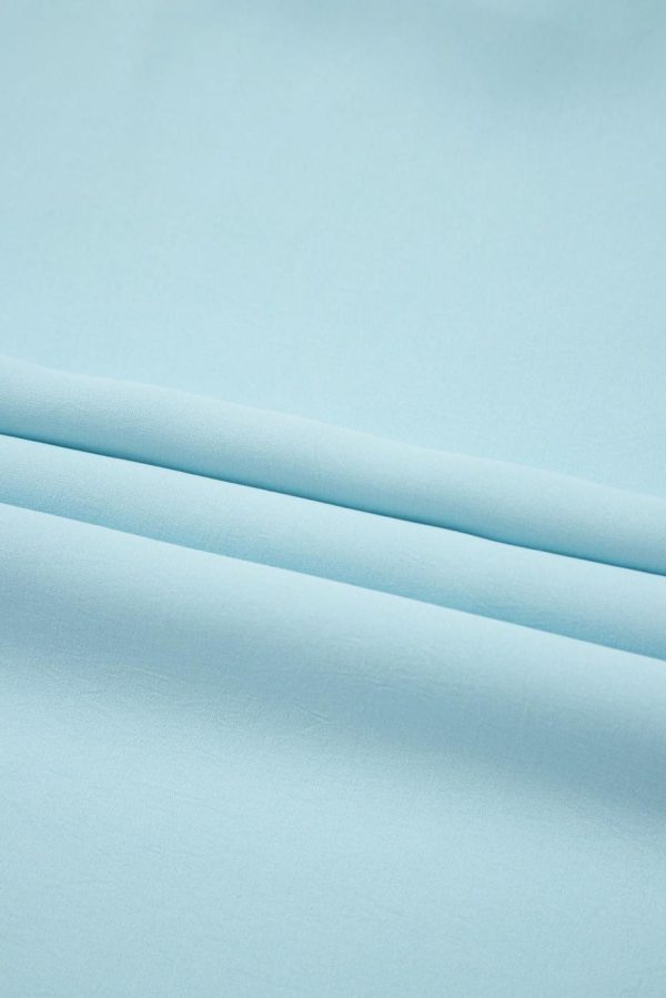Midi Dresses | Women Light Blue Puff Sleeve High Waist Flowy Midi Dress - Image 5