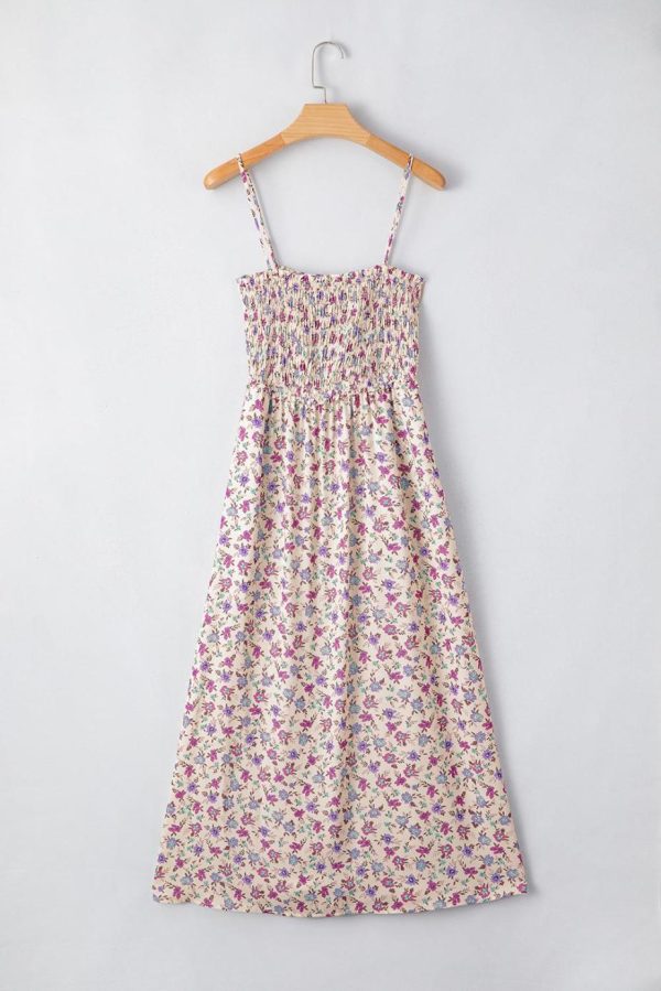 Midi Dresses | Women Multicolour Boho Floral Print Spaghetti Strap Flare Midi Dress - Image 2