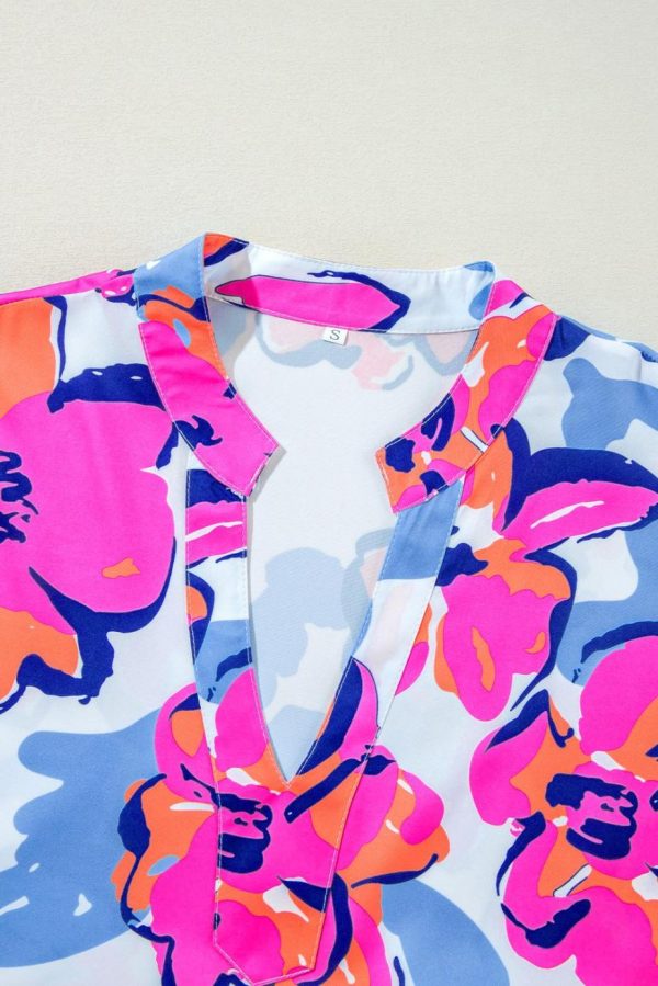 Midi Dresses | Women Multicolour Floral Print Split Neck Midi Dress - Image 4