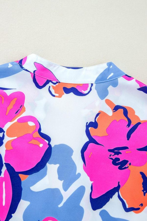 Midi Dresses | Women Multicolour Floral Print Split Neck Midi Dress - Image 5