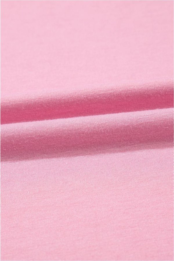 Midi Dresses | Women Pink Solid Color Short Sleeve High Waist Pocketed Midi Dress - Image 5