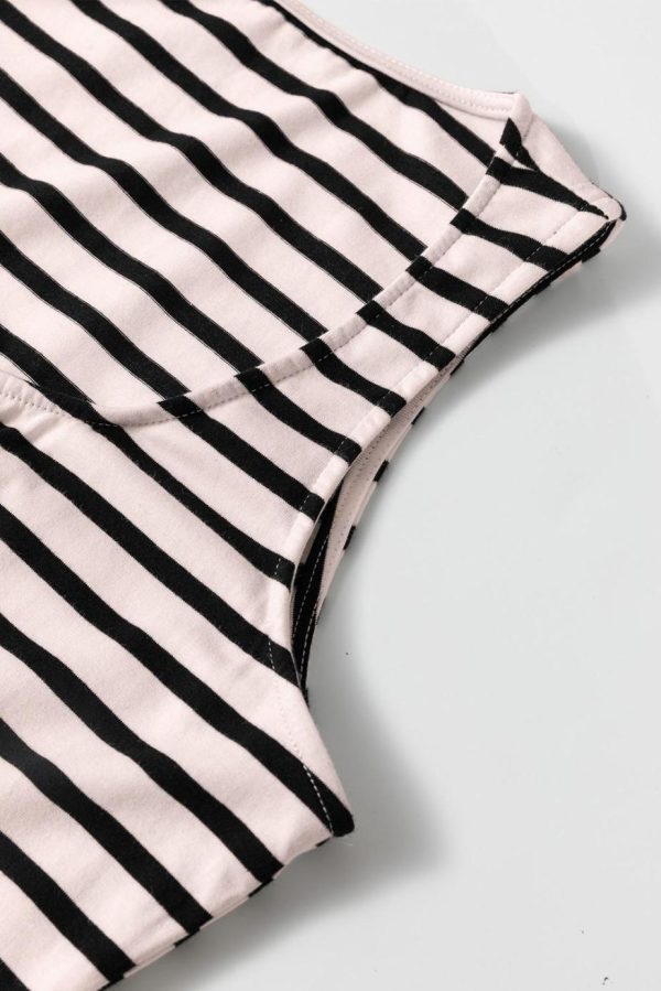 Midi Dresses | Women White Stripe Sleeveless Button Front Midi Dress - Image 6