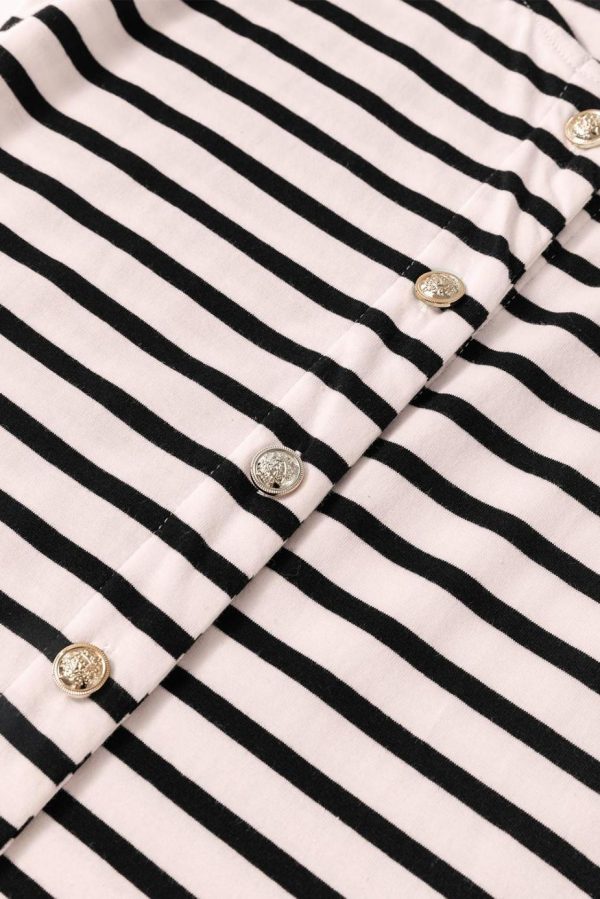 Midi Dresses | Women White Stripe Sleeveless Button Front Midi Dress - Image 7