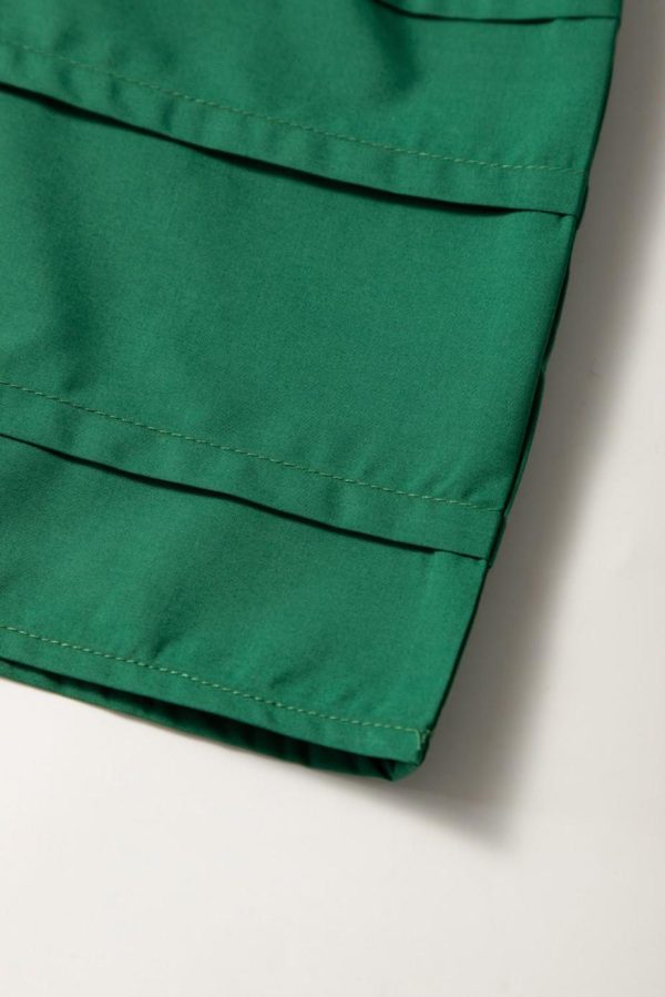 Short Dresses | Women Green Stripe Woven Ruffled Sleeveless Mini Dress - Image 5