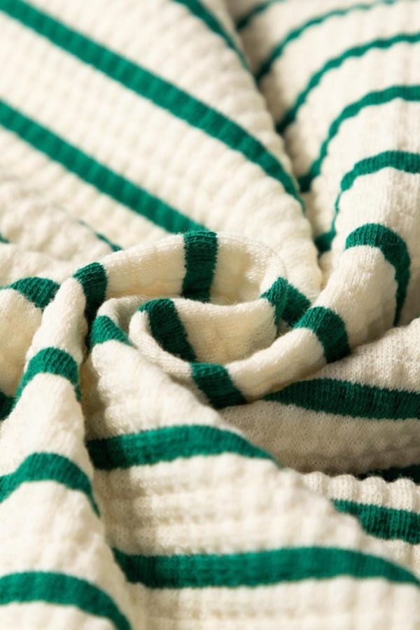 Short Dresses | Women Green Stripe Woven Ruffled Sleeveless Mini Dress - Image 7