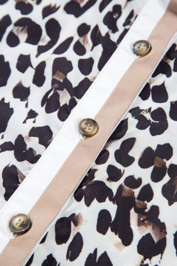 Short Dresses | Women Multicolour Leopard Print Patchwork Collar Flowy Mini Dress - Image 7