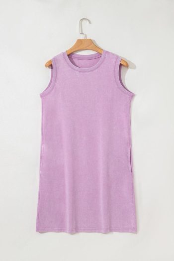 Short Dresses | Women Phalaenopsis Mineral Wash Pocket Tank Mini Dress