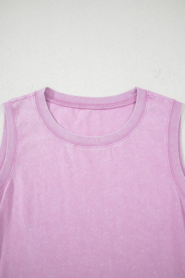 Short Dresses | Women Phalaenopsis Mineral Wash Pocket Tank Mini Dress - Image 3