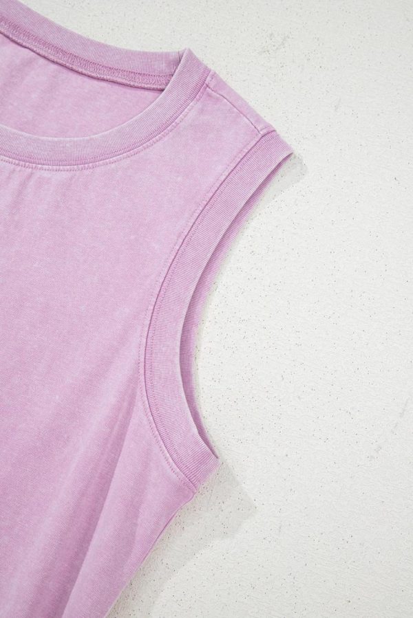 Short Dresses | Women Phalaenopsis Mineral Wash Pocket Tank Mini Dress - Image 4