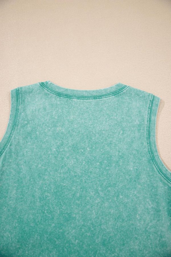 Short Dresses | Women Sea Green Mineral Wash Pocket Tank Mini Dress - Image 7