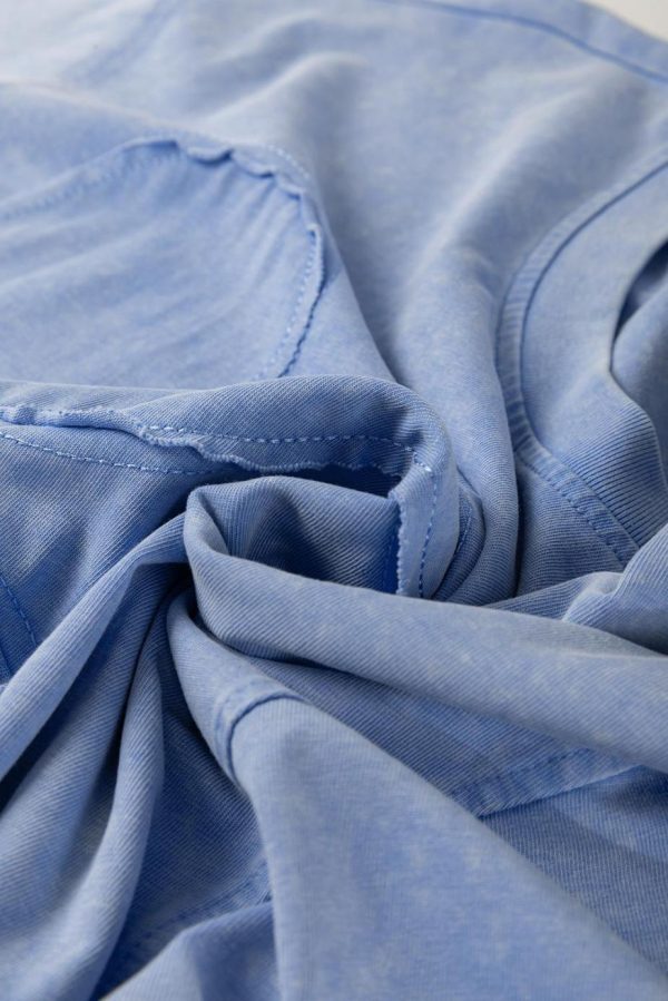 Short Dresses | Women Sky Blue Mineral Wash Flower Patchwork Mini T Shirt Dress - Image 5